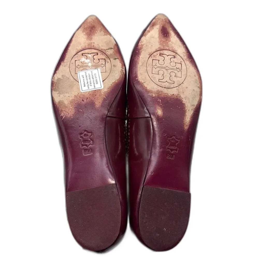 Tory Burch Darlene Ballet Flat - Burgundy/Cream 8